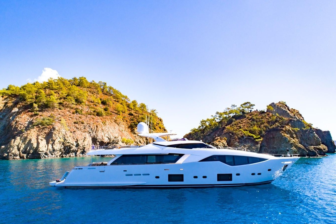 a boat on the water aboard ARES Yacht for Sale