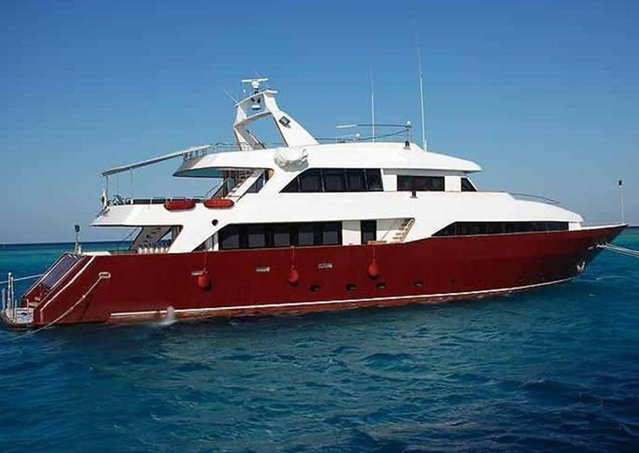 a large red and white boat in the water aboard 36 M YATCH Yacht for Sale