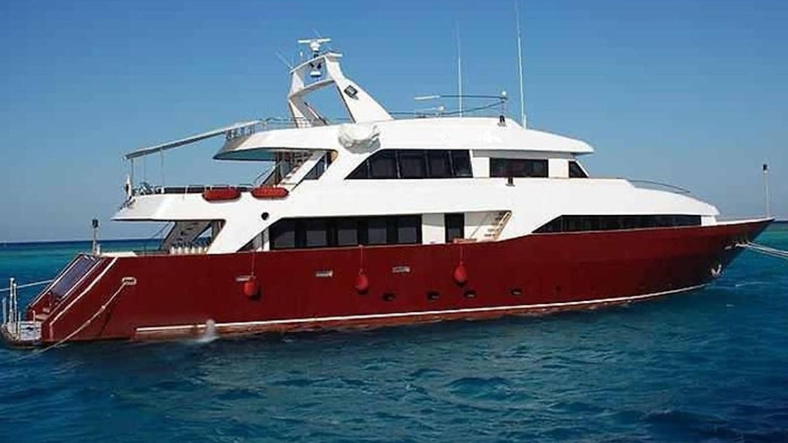 a large red and white boat in the water aboard 36 M YATCH Yacht for Sale