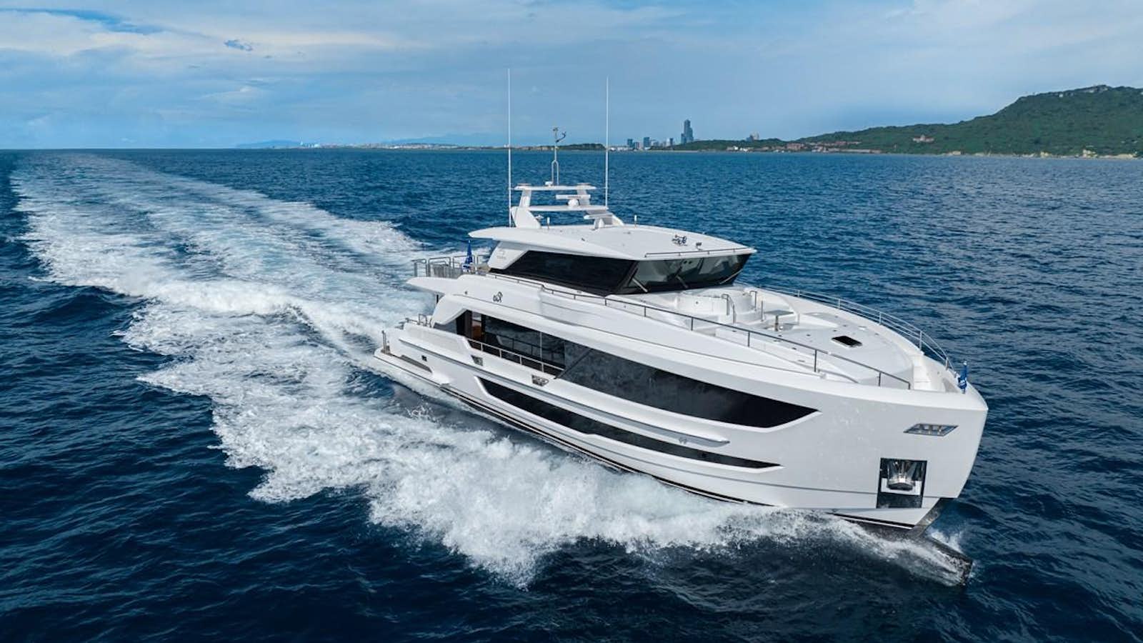 a boat on the water aboard HORIZON FD90/30 Yacht for Sale