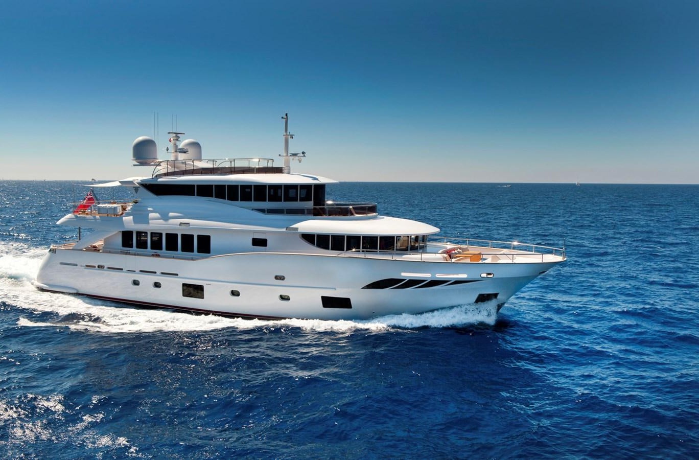 a white boat in the water aboard GATSBY Yacht for Sale