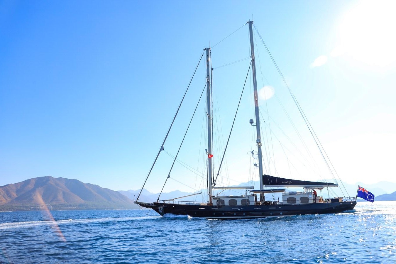 a boat sailing on the sea aboard OFELIA Yacht for Sale