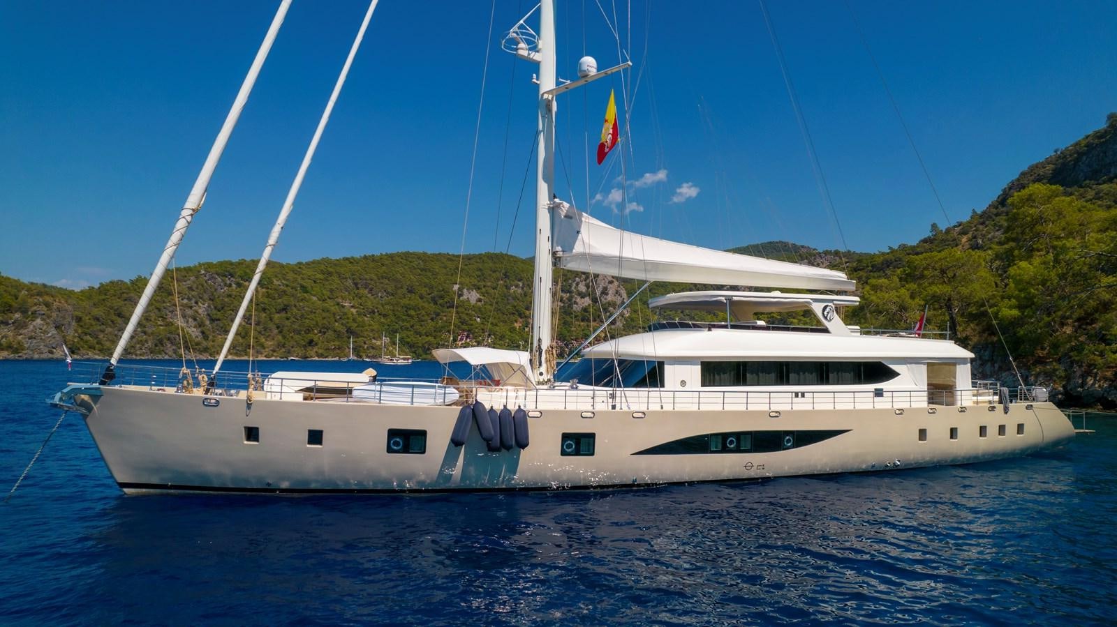 a boat on the water aboard MOTORSAILOR 41M Yacht for Sale