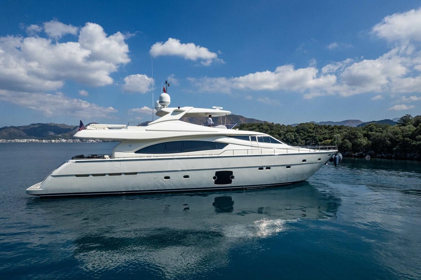 a white yacht in the water aboard DAY DREAM Yacht for Sale