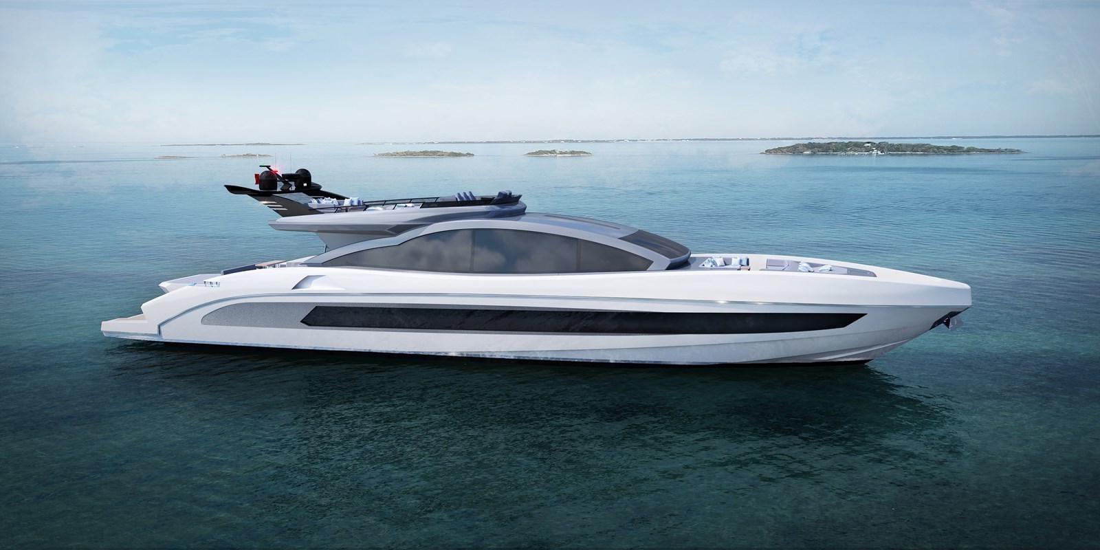 a white boat in the water aboard NEW GLADIATOR 961 SPEED Yacht for Sale