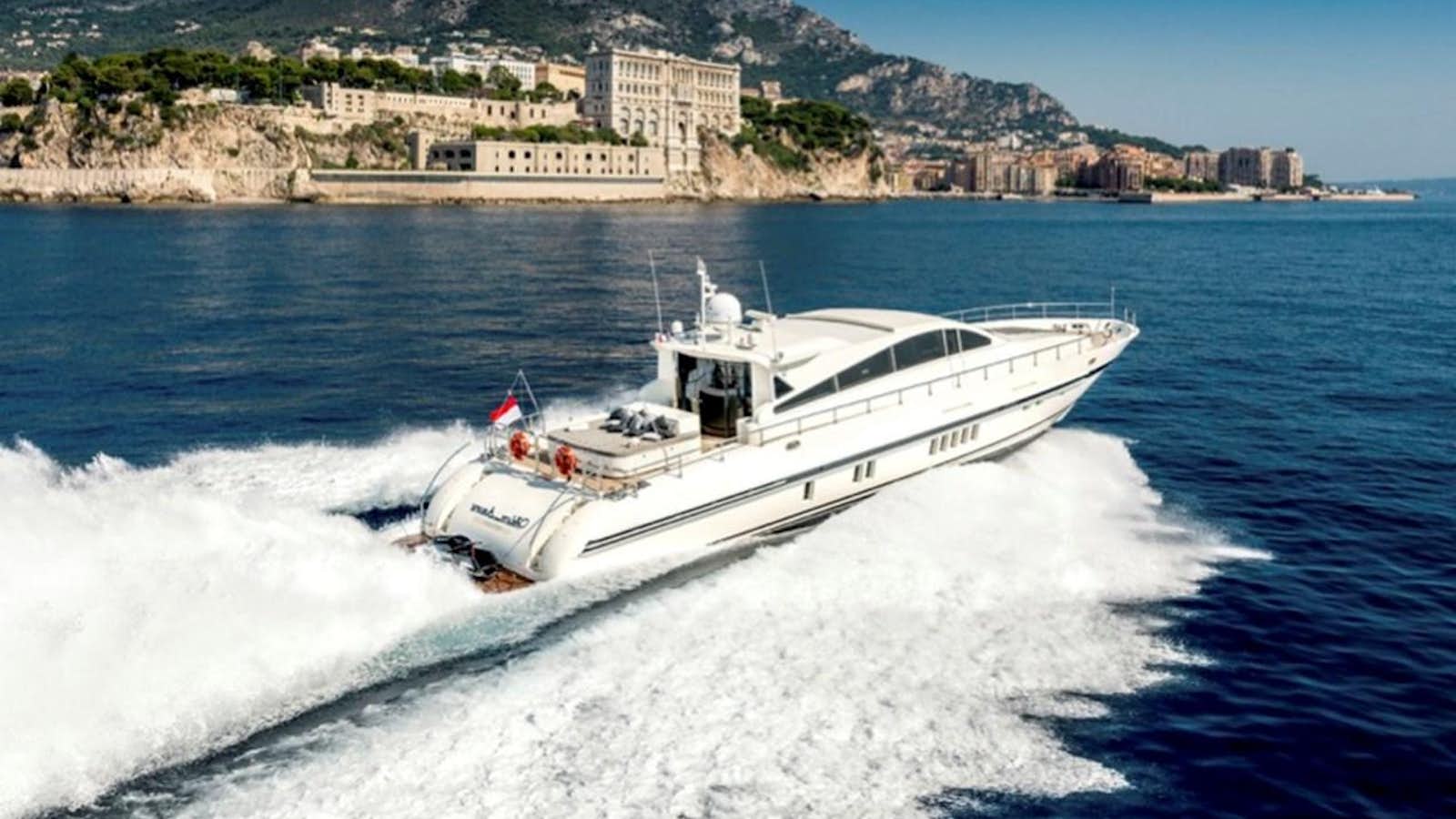 a boat on the water aboard LEOPARD 27M Yacht for Sale