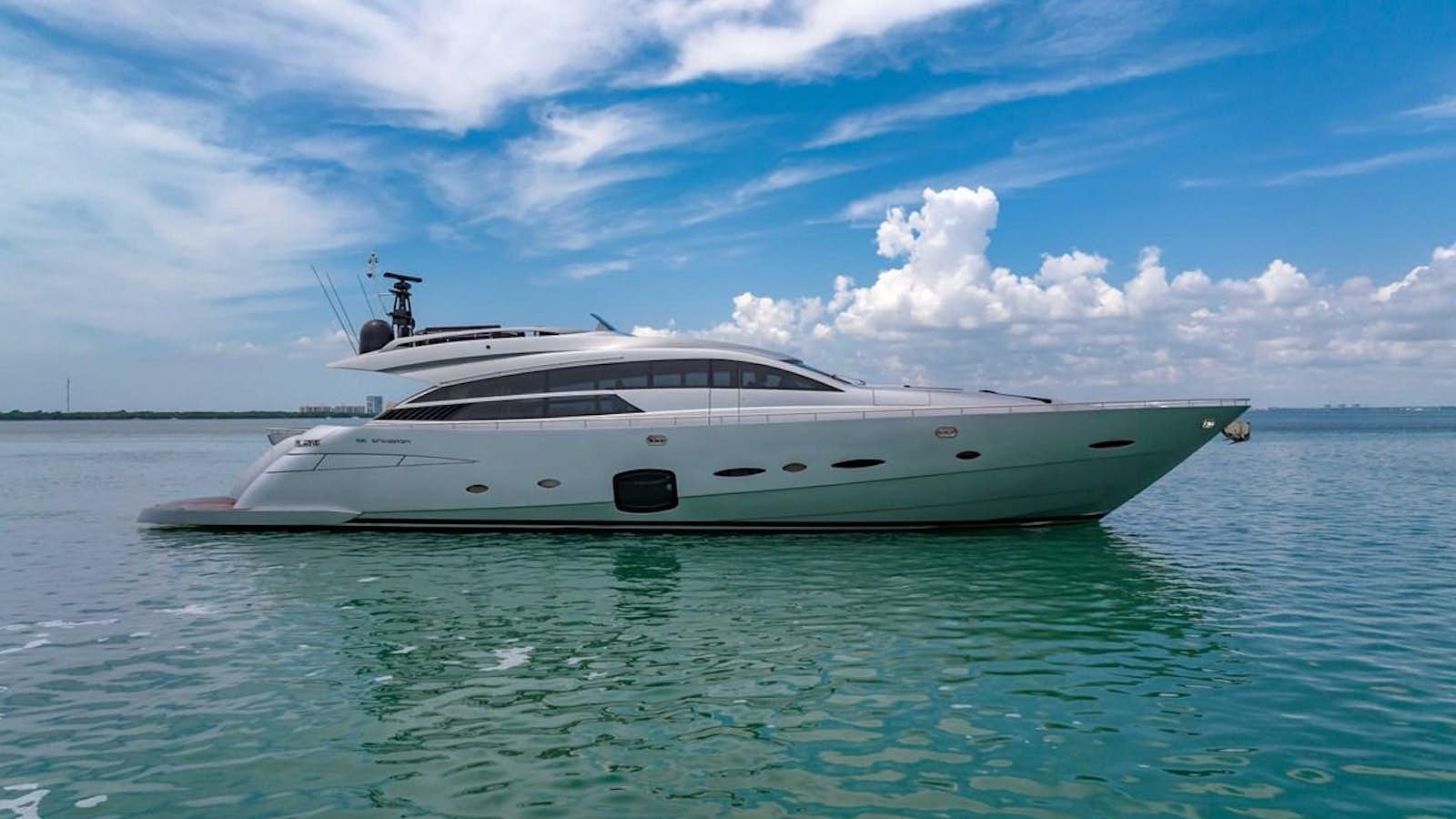 a white boat in the water aboard ARENA Yacht for Sale