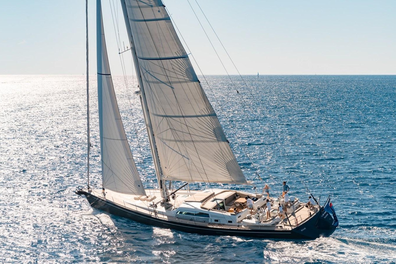 a sailboat on the water aboard GRAND BLEU VINTAGE Yacht for Sale