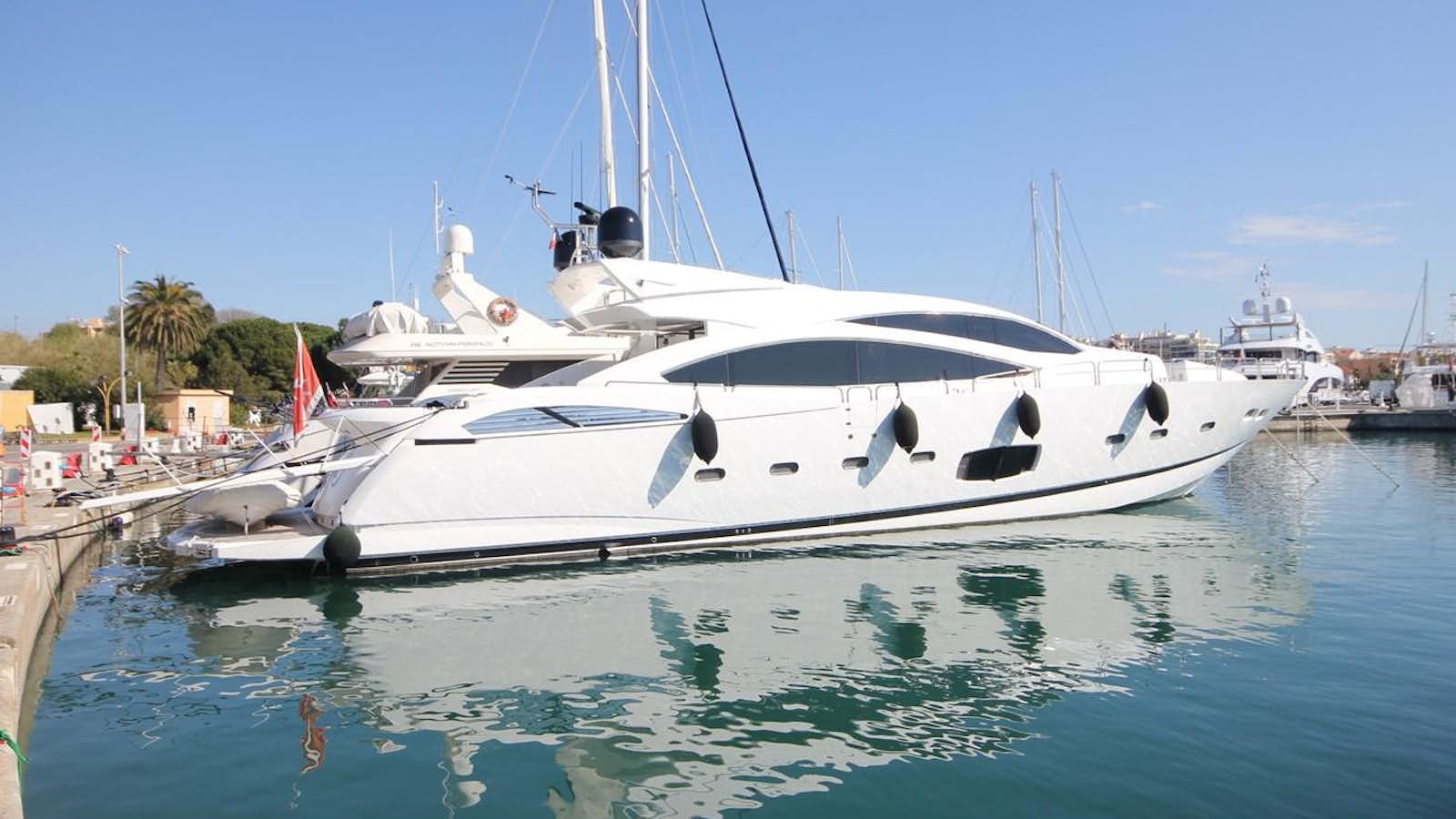 a boat docked at a pier aboard COPPER 3 Yacht for Sale