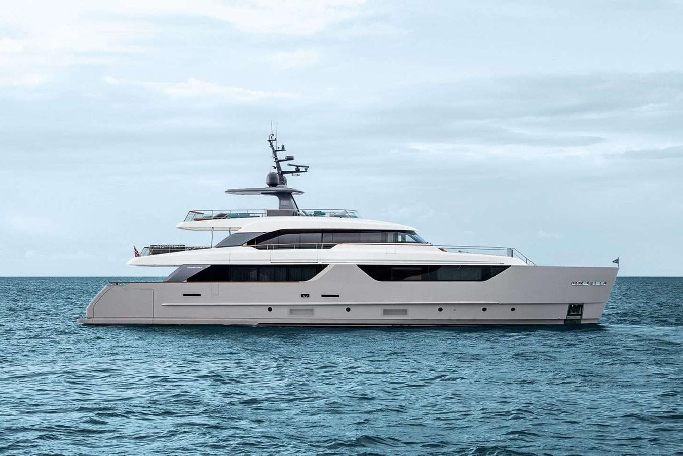 a white yacht in the water aboard K2 Yacht for Sale