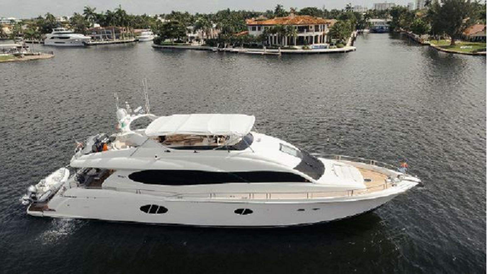 a boat on the water aboard 2007 LAZZARA 84 MOTOR Yacht for Sale