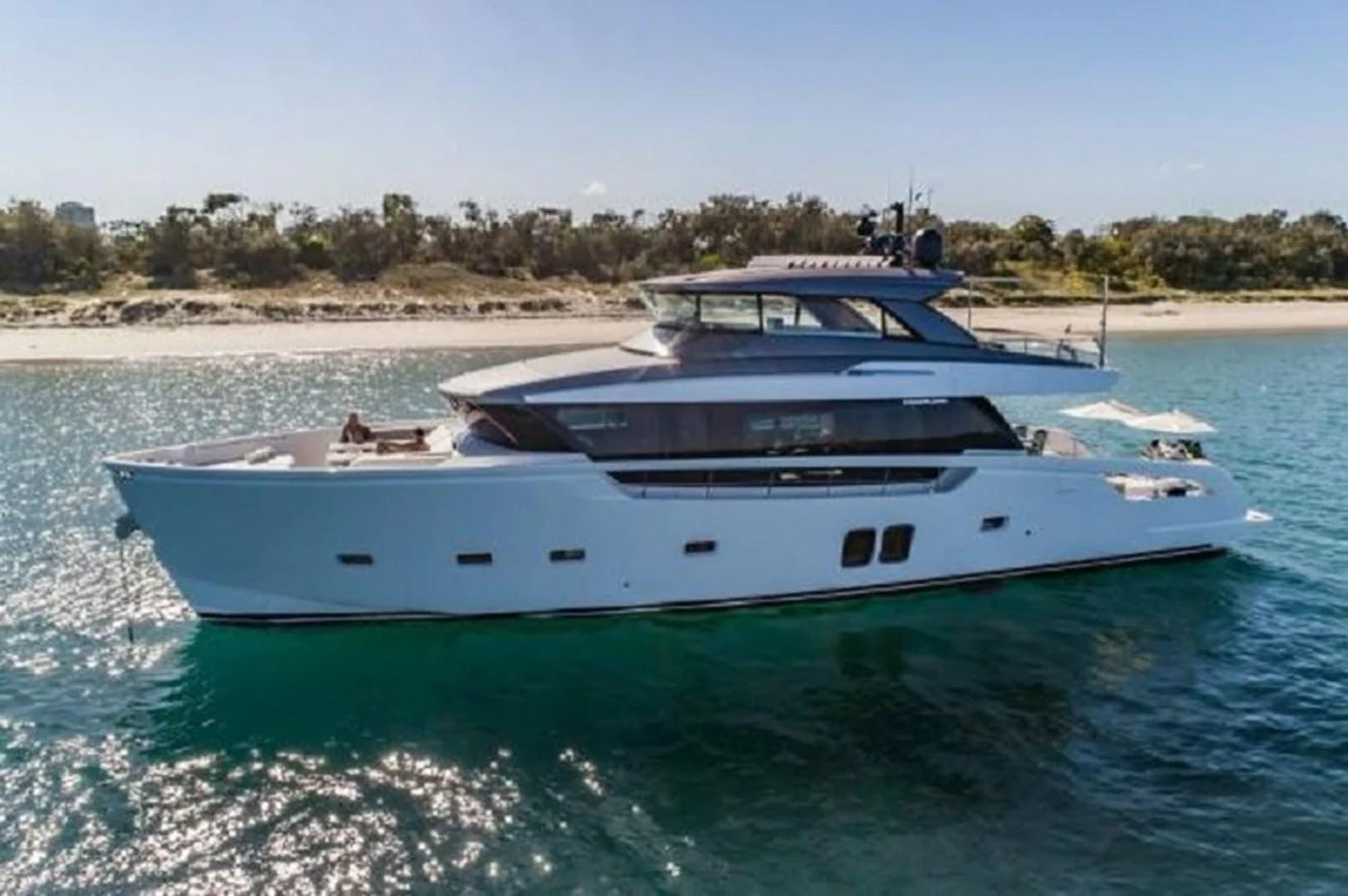 a boat in the water aboard SANLORENZO SX76 Yacht for Sale