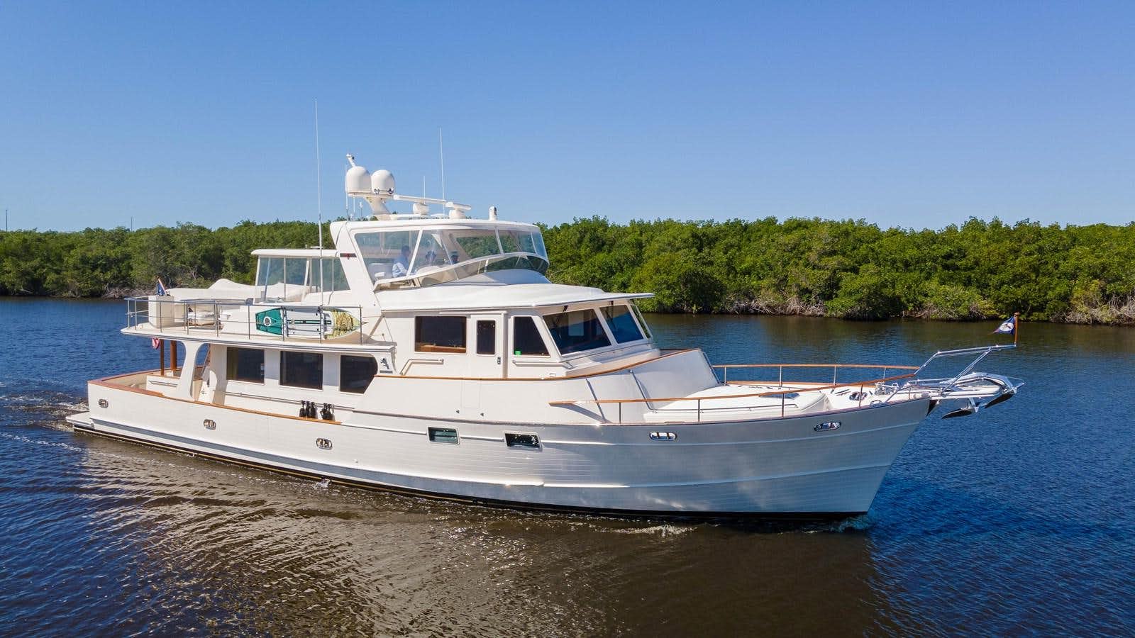 a boat on the water aboard FLEMING 78 - CLASSIC FLYBRIDGE Yacht for Sale