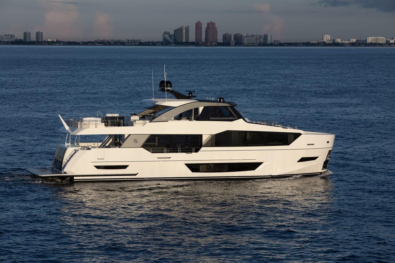 a white yacht in the water aboard OCEAN ALEXANDER 27R06 Yacht for Sale