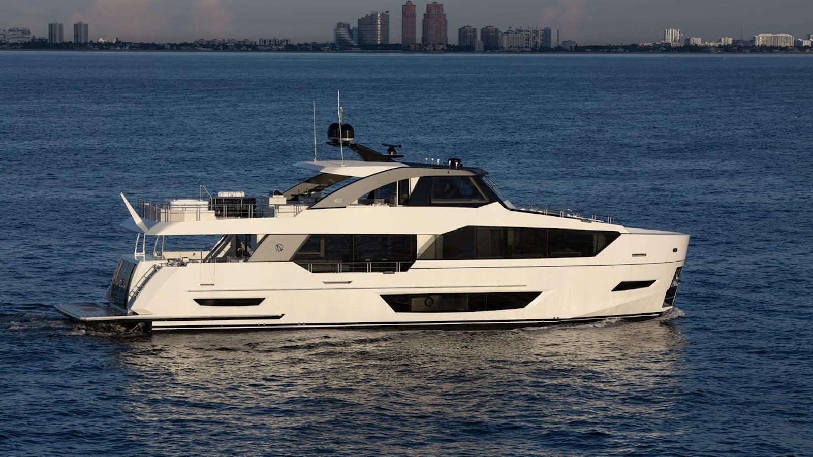 a white yacht in the water aboard OCEAN ALEXANDER 27R06 Yacht for Sale