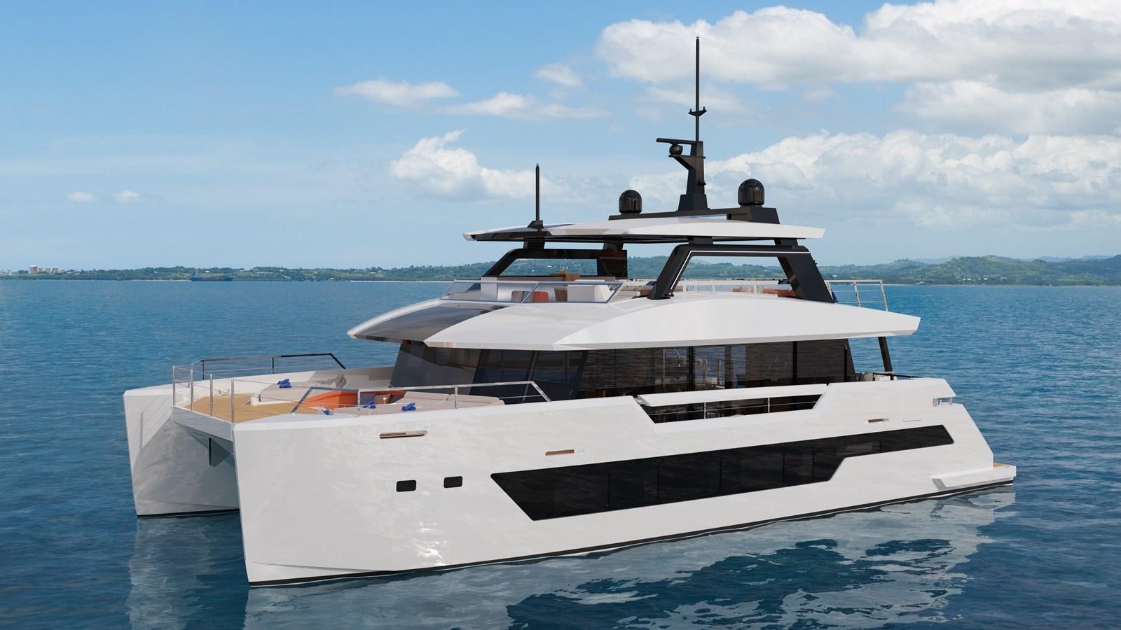 a white yacht in the water aboard SILVERCAT SC22M Yacht for Sale