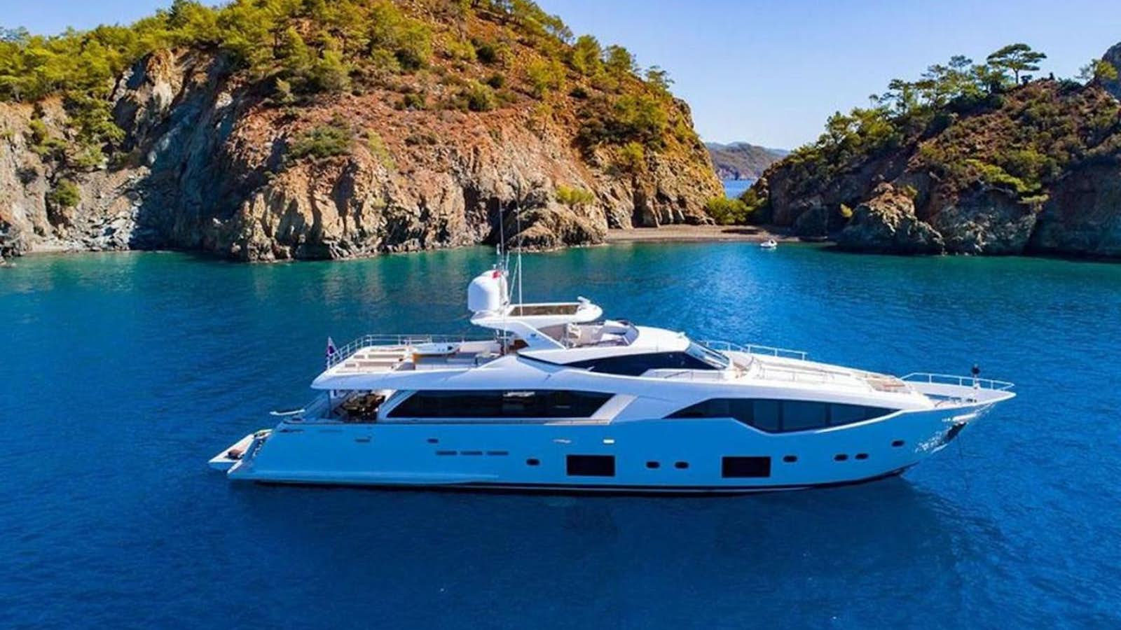 a boat on the water aboard CUSTOM LINE  97 Yacht for Sale