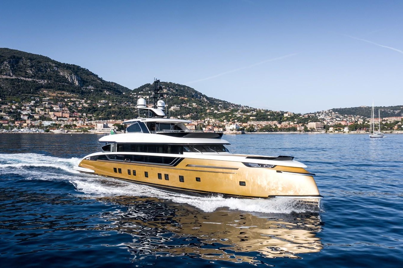 a boat on the water aboard STEFANIA Yacht for Sale