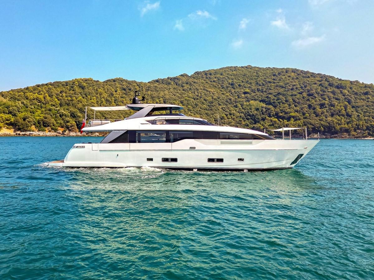 a boat in the water aboard #813 - SANLORENZO SL90A Yacht for Sale