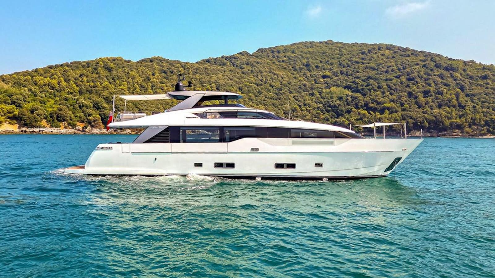 a boat in the water aboard #813 - SANLORENZO SL90A Yacht for Sale