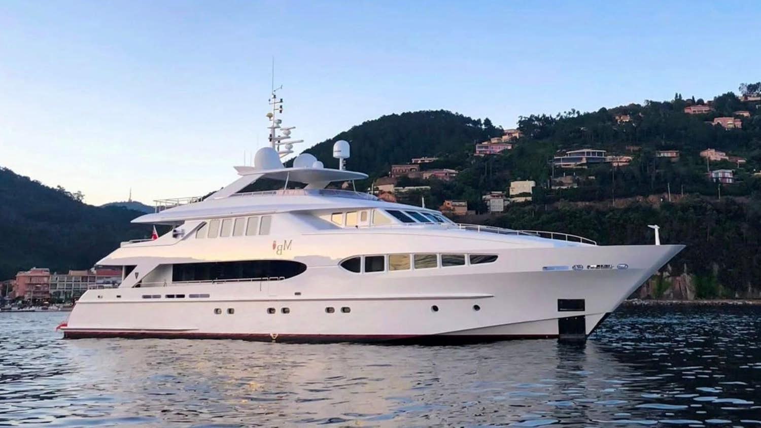 a white yacht on the water aboard MAC BREW Yacht for Sale