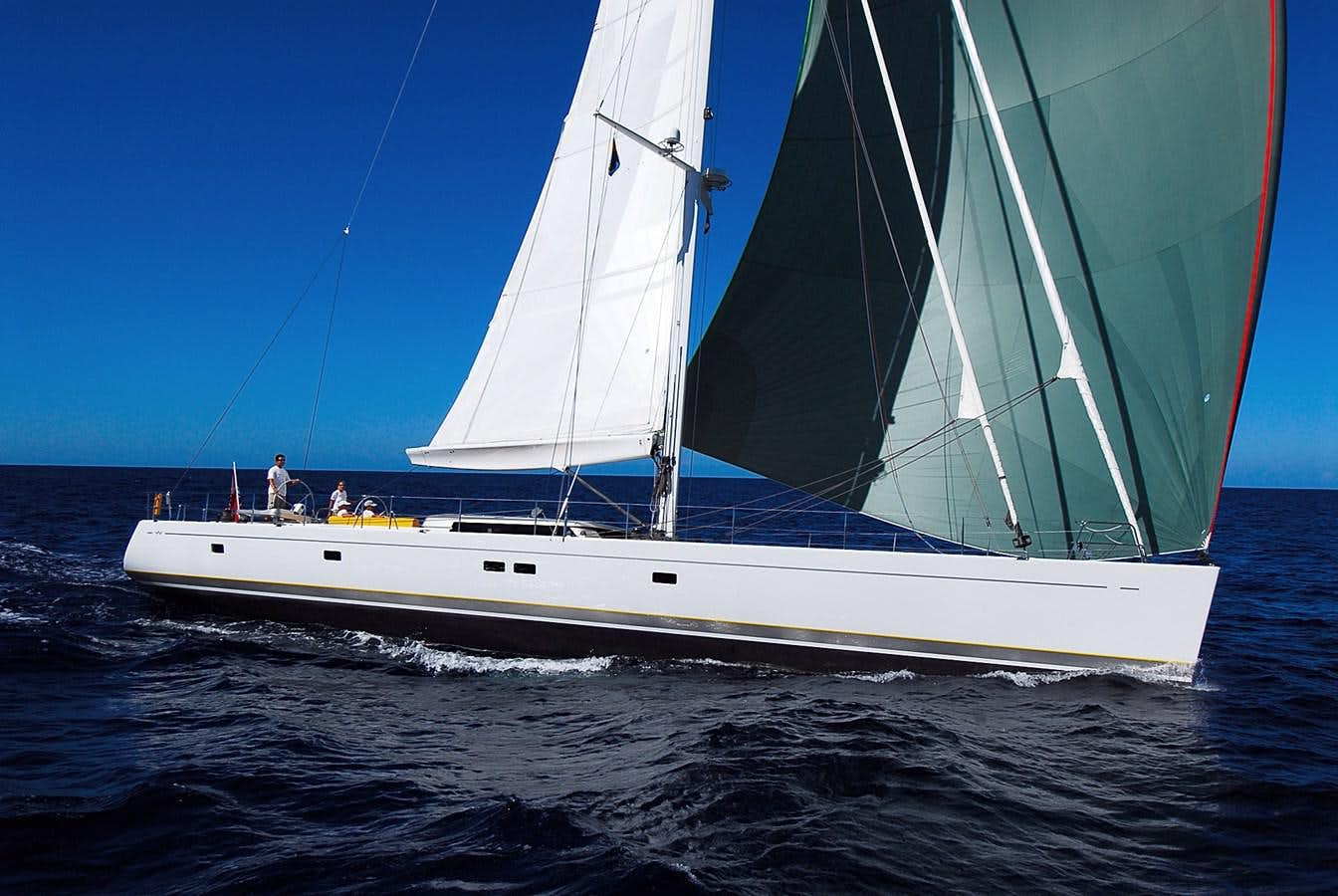 a sailboat on the water aboard WHIMSY Yacht for Sale