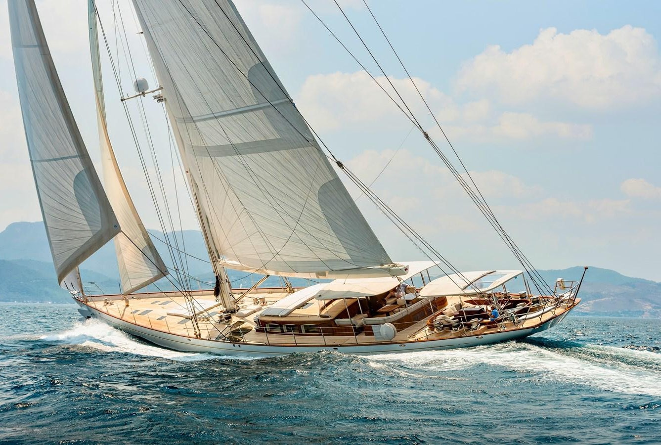 a sailboat on the water aboard GRACE III Yacht for Sale