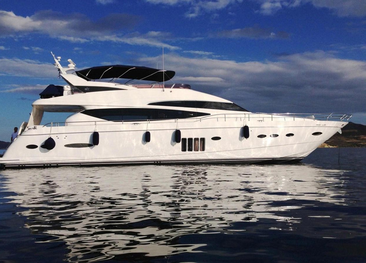 a white yacht on the water aboard WATCHIT Yacht for Sale