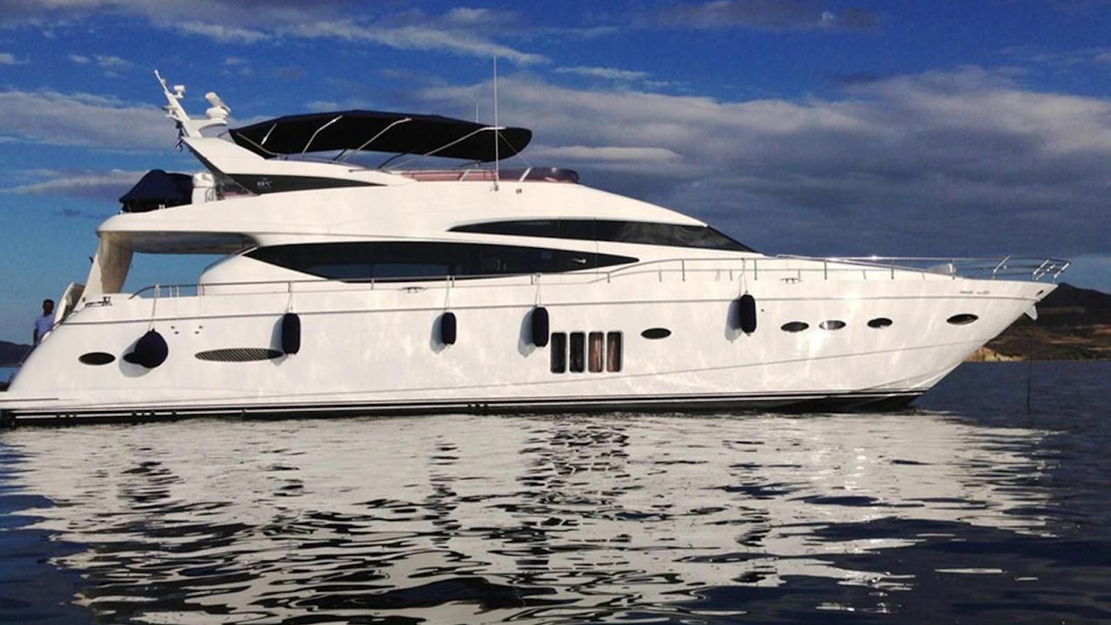 a white yacht on the water aboard WATCHIT Yacht for Sale
