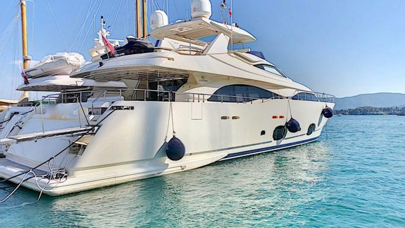 a boat in the water aboard THIRTEEN Yacht for Sale