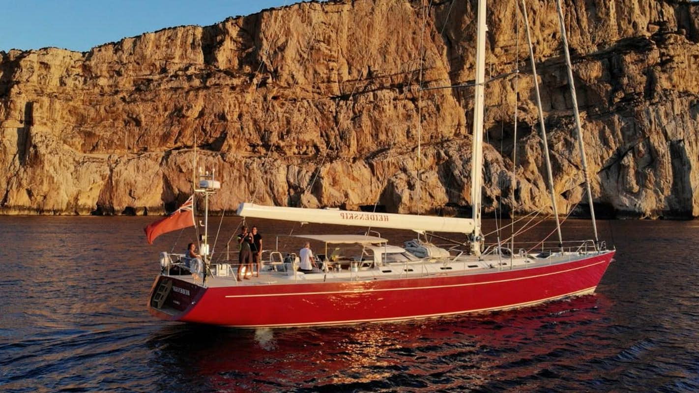 a boat in the water aboard HEIDENSKIP Yacht for Sale