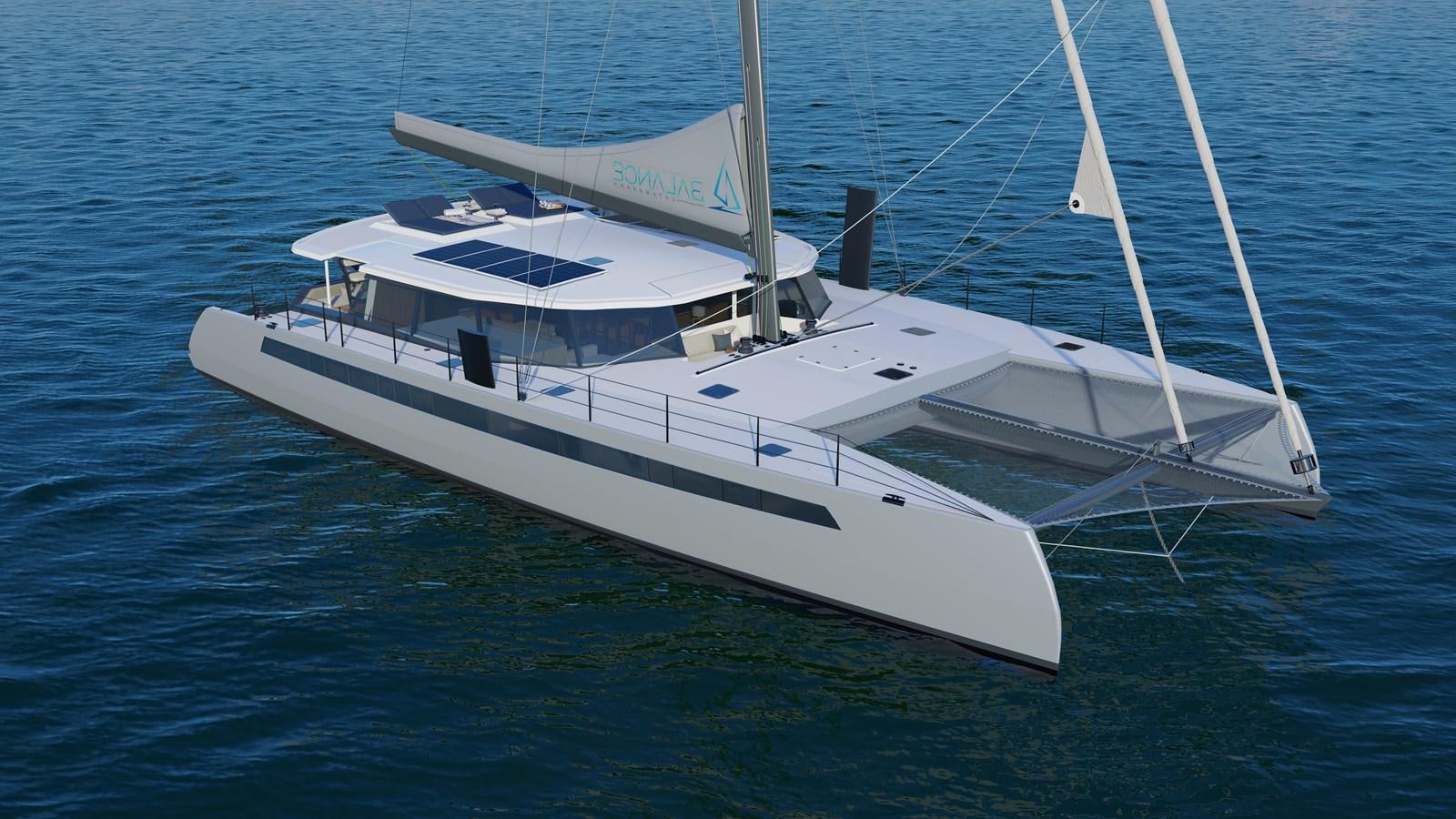 a white boat in the water aboard BALANCE 750 Yacht for Sale