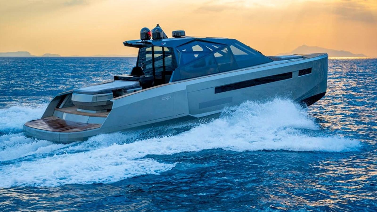 a boat on the water aboard EVO R+ Yacht for Sale