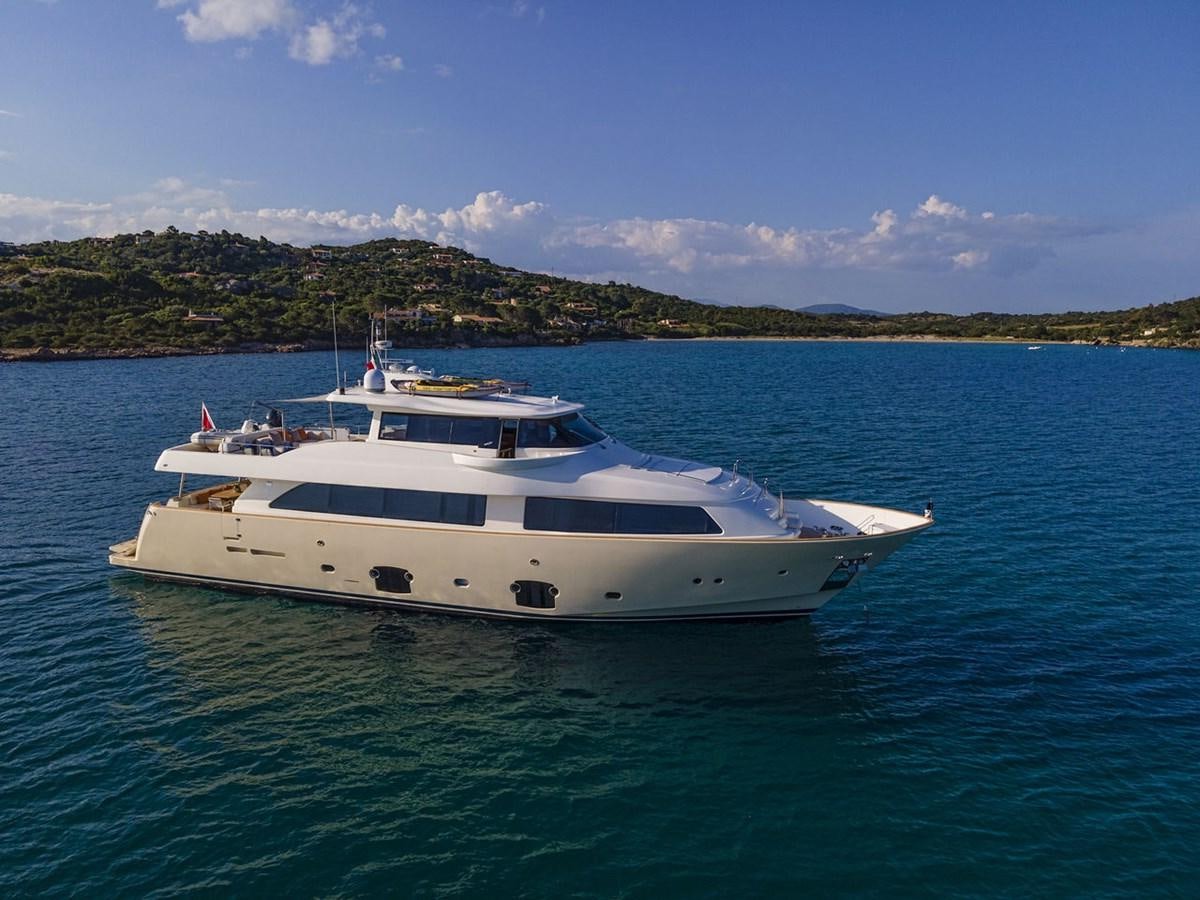 a white boat in the water aboard ALL WE NEED FOR TODAY Yacht for Sale
