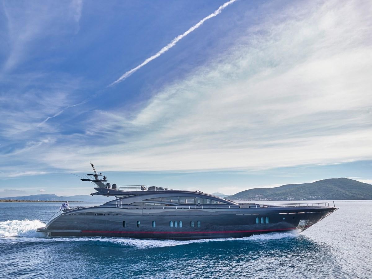 a large ship in the water aboard O'PATI Yacht for Sale