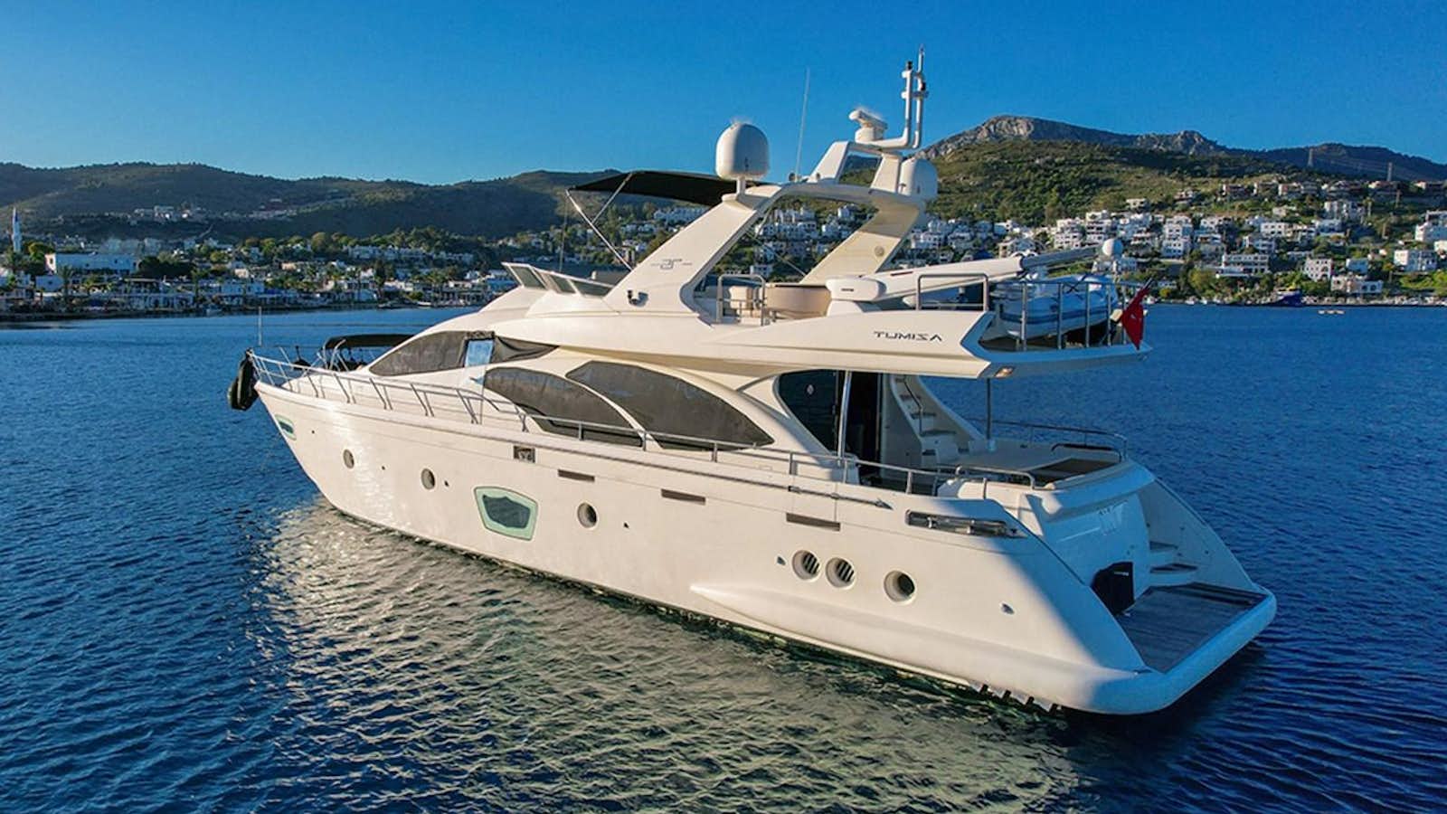 a white yacht on the water aboard AZIMUT 88 Yacht for Sale