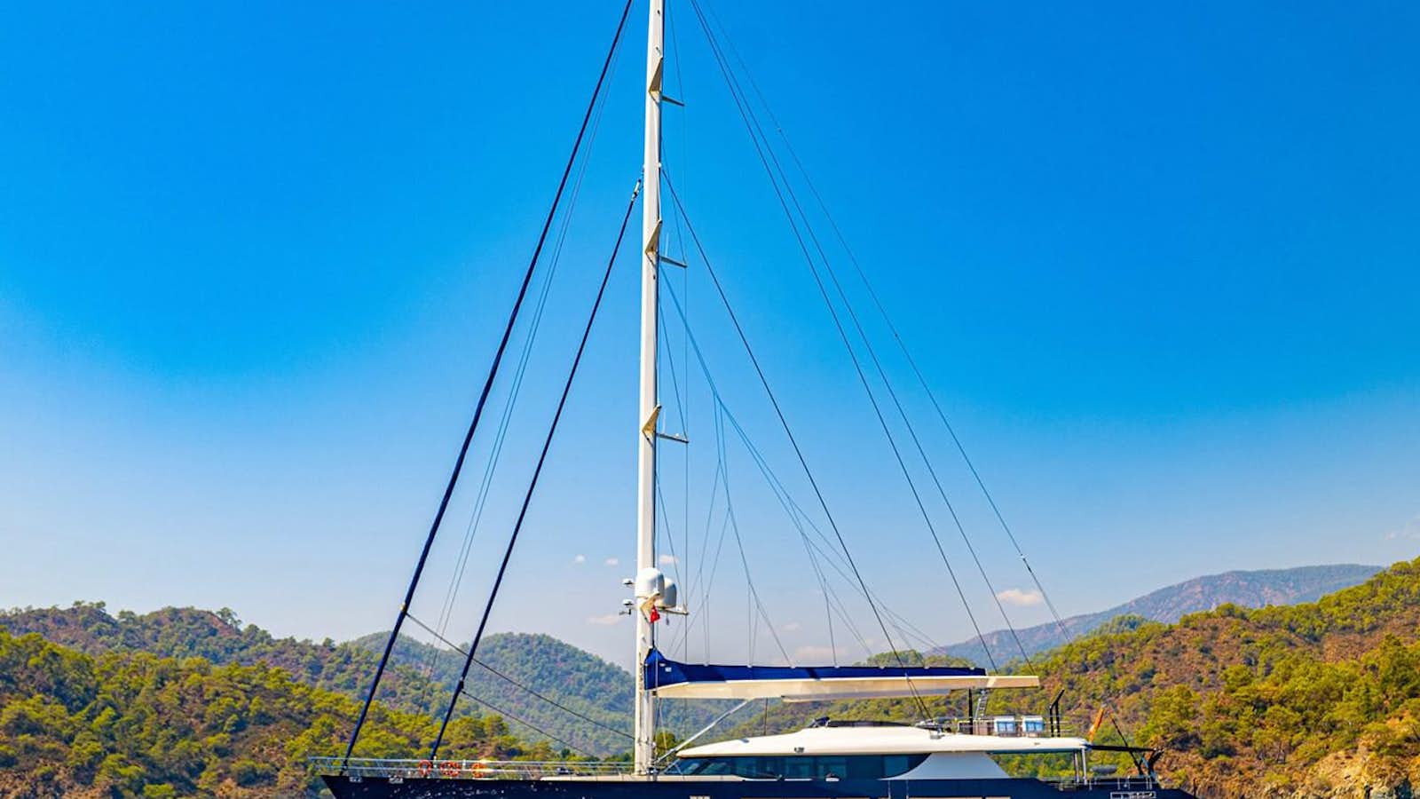 a boat on the water aboard LEGATO Yacht for Sale