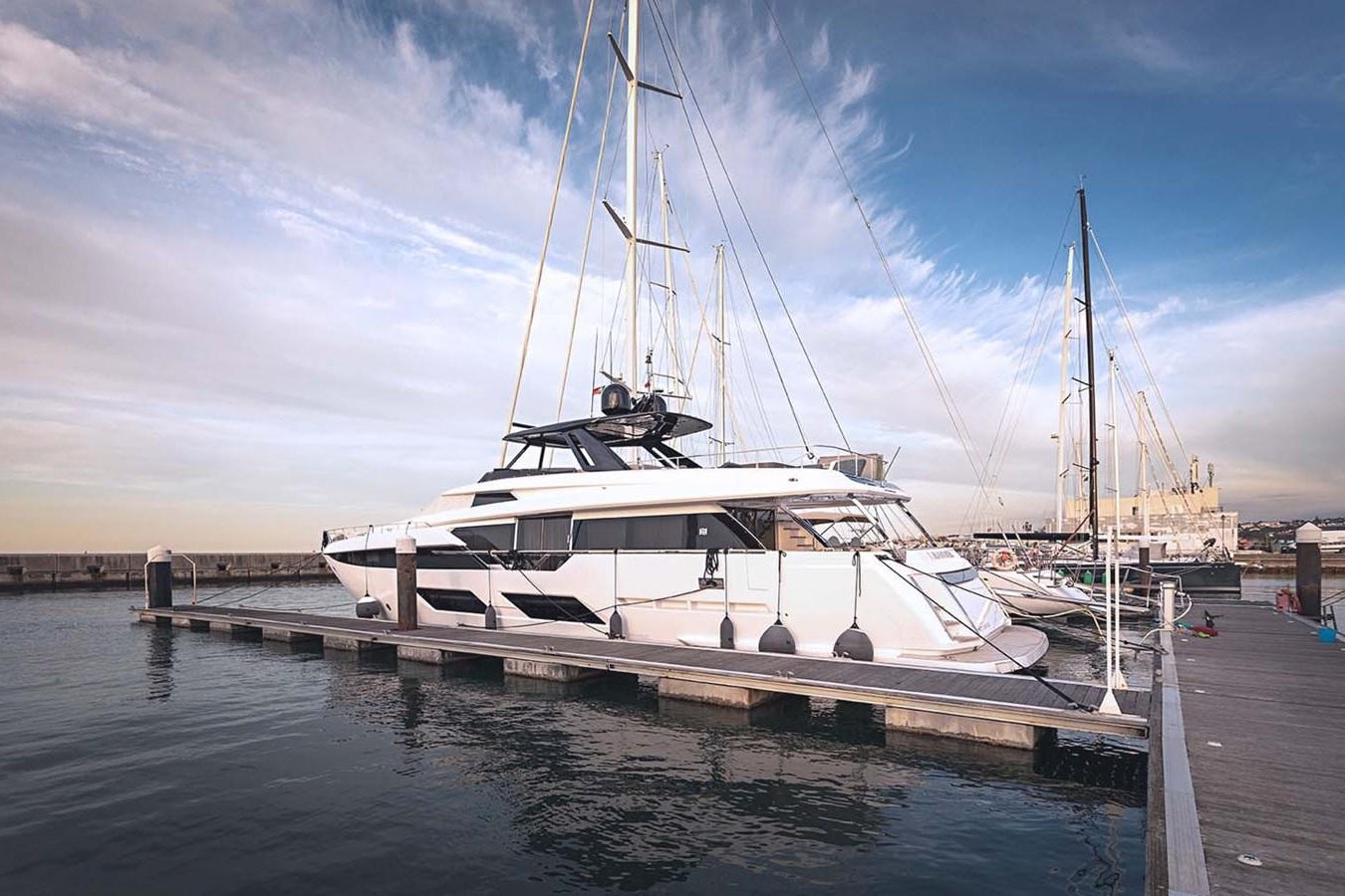 a boat docked at a pier aboard ANINHA I Yacht for Sale