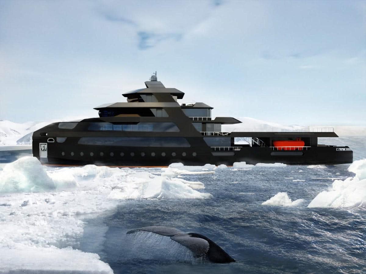 a military tank in the snow aboard NAUTILUS Yacht for Sale