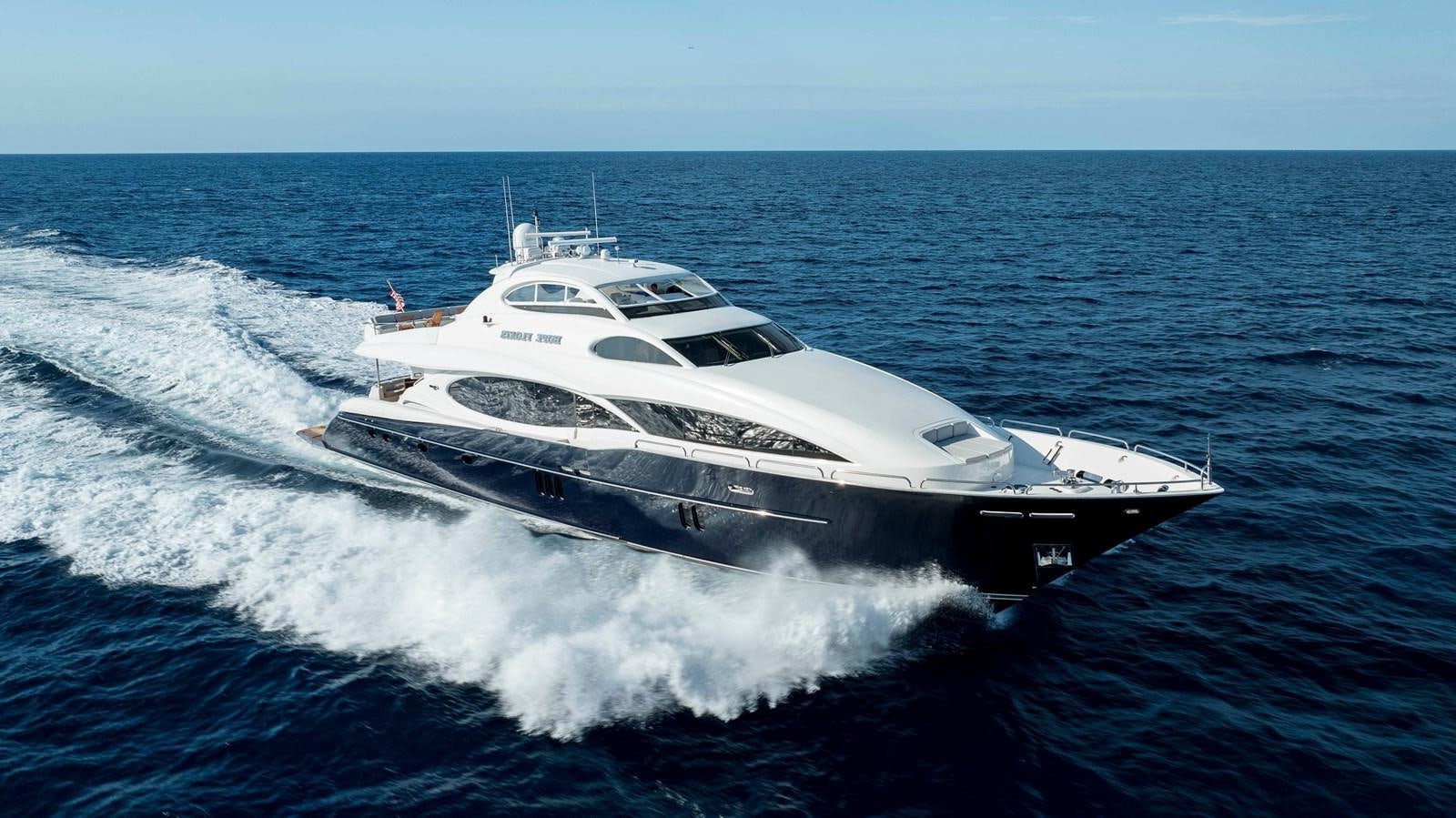a white yacht on the water aboard LAZZARA 116 OPEN BRIDGE Yacht for Sale