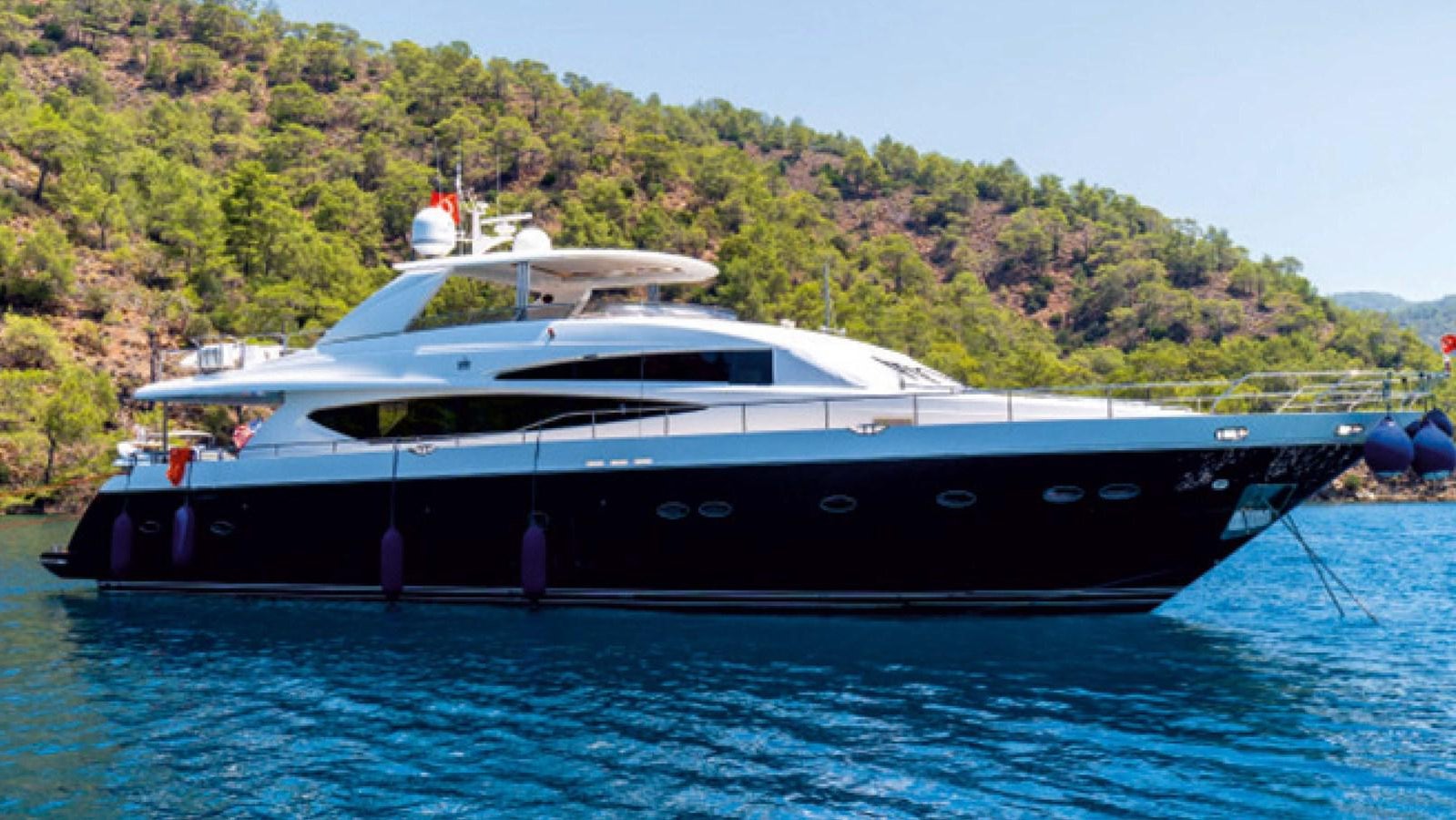 a boat on the water aboard SEZI MEGA Yacht for Sale