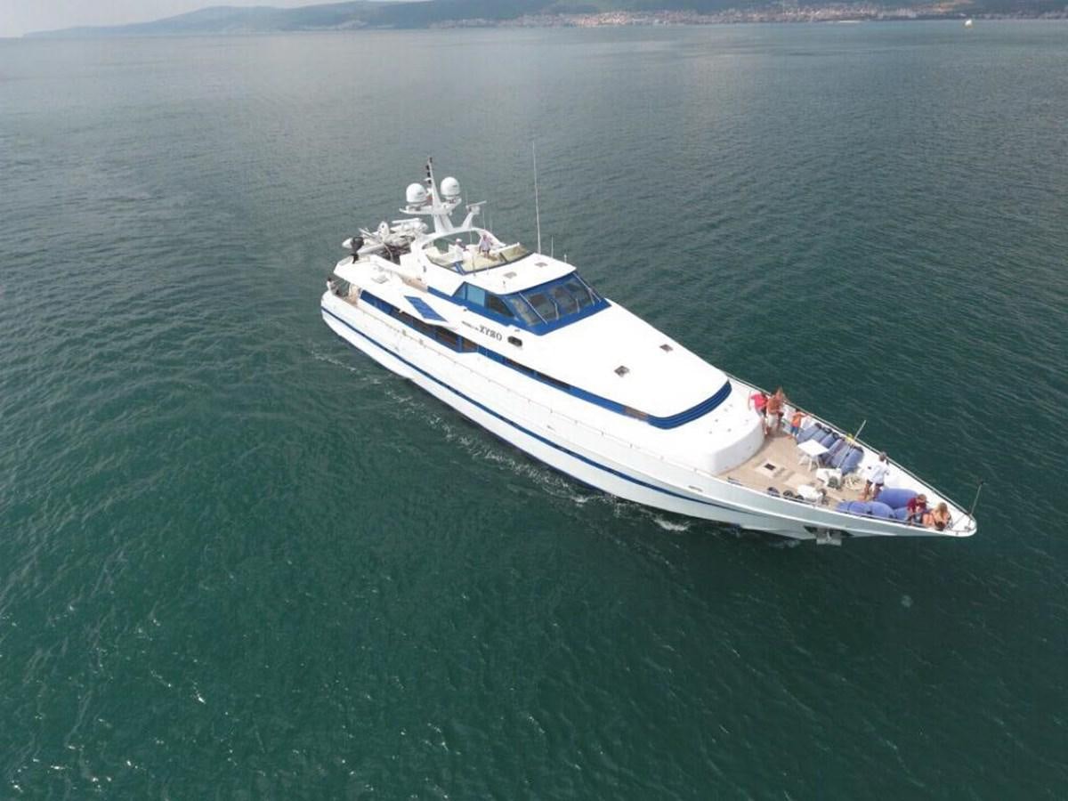 a boat in the water aboard ORYX Yacht for Sale