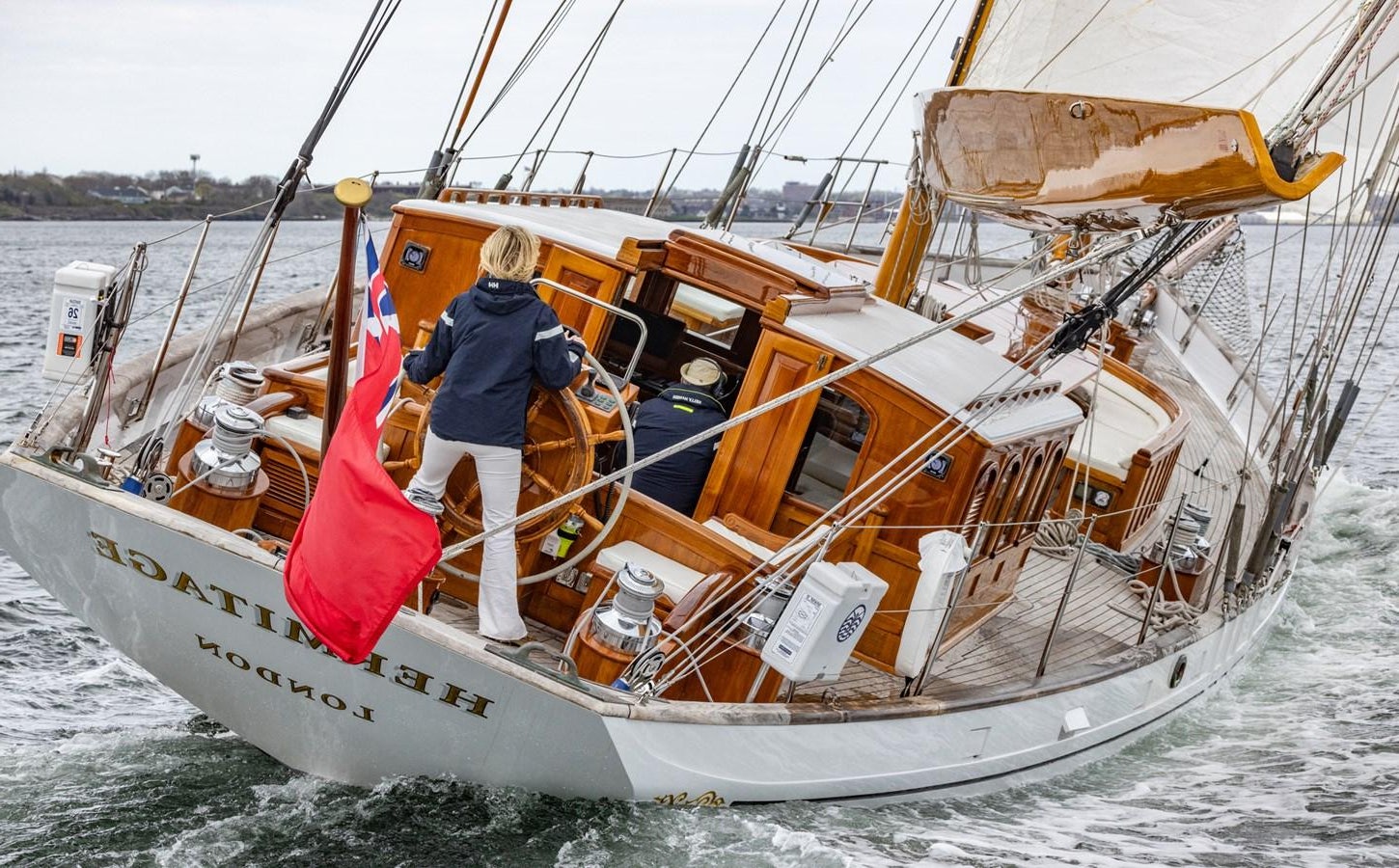 a person standing on a boat aboard HERMITAGE Yacht for Sale