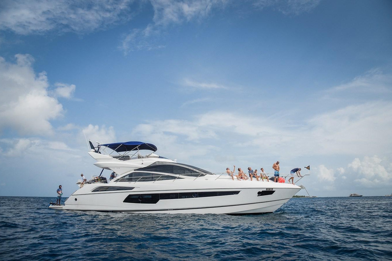 a boat in the water aboard ESCAPE Yacht for Sale