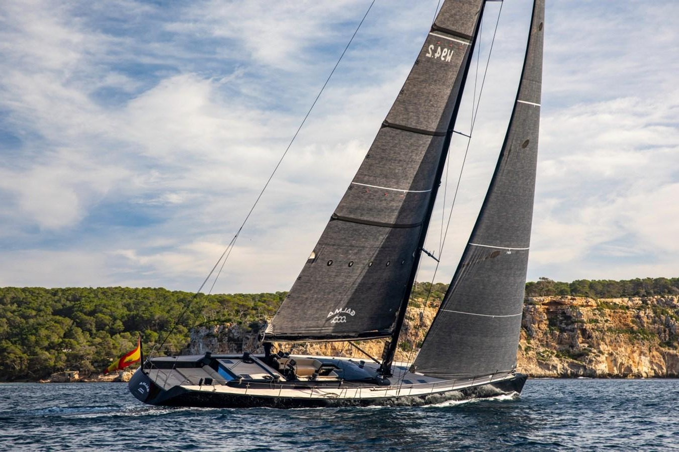 a sailboat on the water aboard GALMA Yacht for Sale