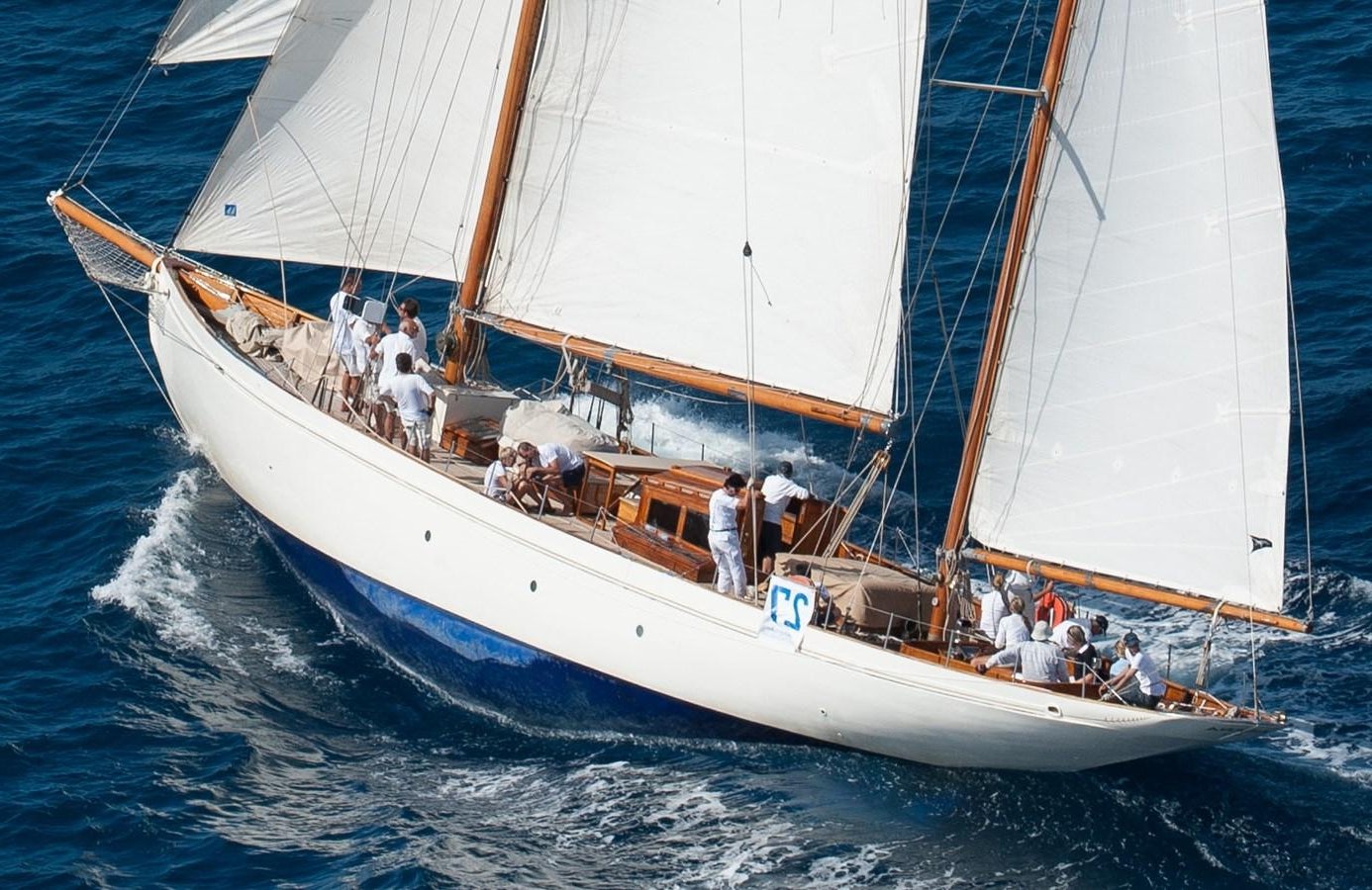 a sailboat with people on it aboard MILENA Yacht for Sale