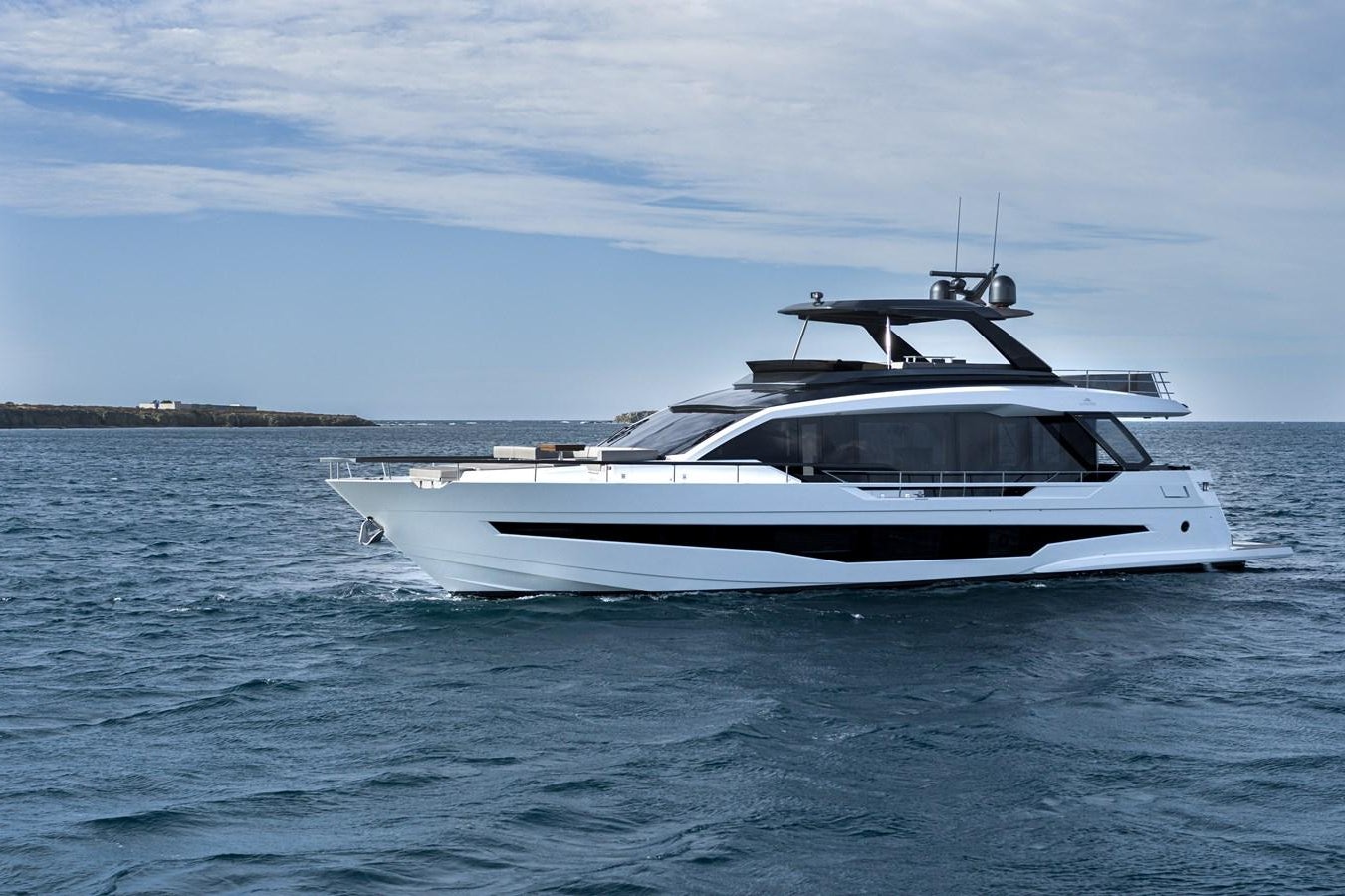 a white yacht in the water aboard ASTO82AS8724 Yacht for Sale