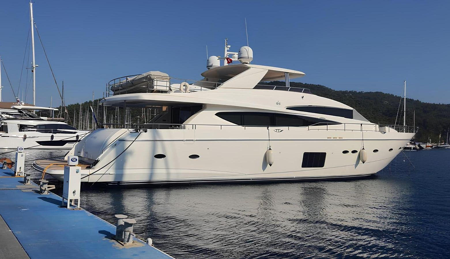 a white yacht in the water aboard ASPIRATION Yacht for Sale