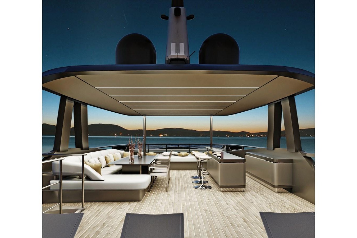 a room with a large pool aboard CLASSIC 35 HULL # 2 Yacht for Sale
