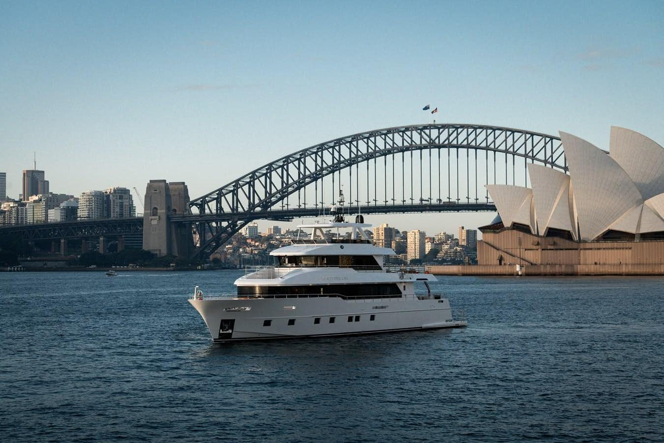 a boat in the water aboard BLUESTONE Yacht for Sale